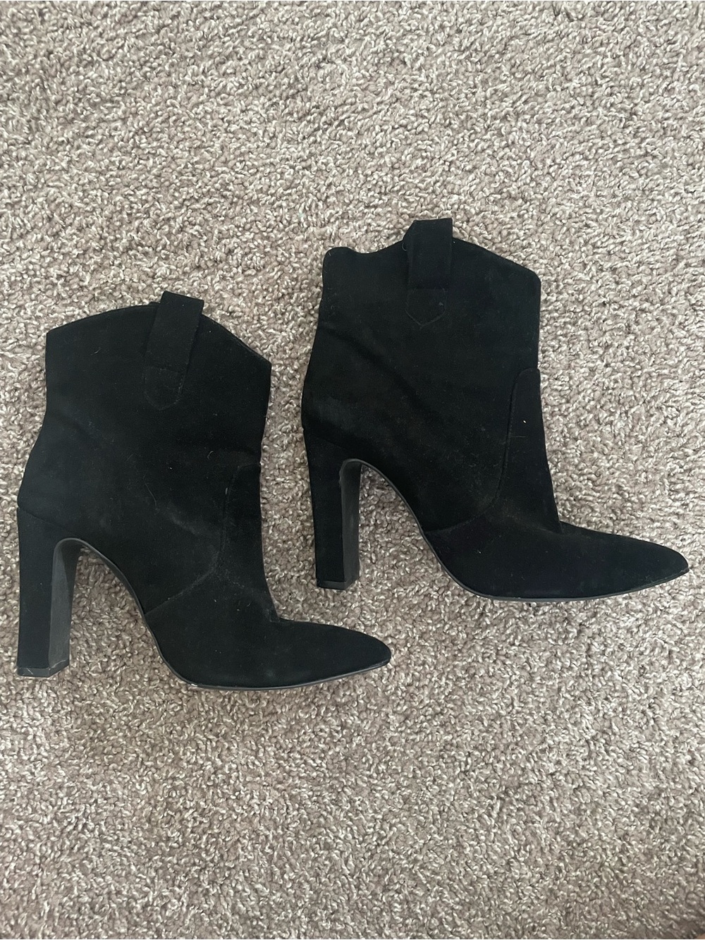 Women's Black Suede High-Heel Ankle Boots KRISTEN CAVALLARI